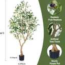 6FT Olive Trees Artificial,Tall Faux Olive Tree with Lifelike Branches and Realistic Olives, Lush and Elegant Fake Olive Tree with for Indoor Outdoor Office Living Room Decor