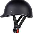 Yesmotor Motorcycle Helmet Half Shell Hawk Style Helmets Compact Lightweight Open Face for Motorcycle Street Bike Cruiser Moped - DOT Approved (Matte Black,L)