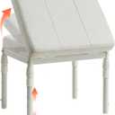 Adjustable Ottoman Pouf, 4 Height Position & 60 Degree Tilt Angle Adjustment Footrest Ottomans Footrest Foot Stools Pouffe Footstool for Under Desk for Living Room Home(Beige)