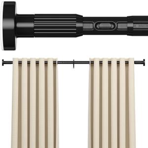 AIZESI 41-100 Inch Heavy Duty Black Tension Curtain Rod - No Drilling, Adjustable, Rust-Proof for Outdoor, Living Room, Bathroom