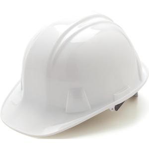 Pyramex Safety SL Series Cap Style Hard Hat, 4-Point Snap Lock Suspension (White)