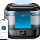 Dreo Smart Humidifiers for Bedroom, Top Fill 4L Supersized Cool Mist Humidifier with Nightlight, 32H Runtime, Touch/APP/Voice Control, 28 dB Quiet Ultrasonic Humidifiers for Large Room, Baby, Plants (Black)