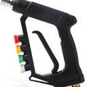 Short Pressure Washer Gun 4000 PSI, M22-14mm Fitting, High Pressure Spray Gun with 4 Color Nozzle Tips