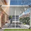 Clear Tarp Patio Enclosure Waterproof PVC Curtains for Gazebos with Double Zip Transparent Outdoor Tarps Curtains Zipper Door for Porch, Deck, Balcony, Pergola (Size: 6.7ft x 9.8ft)