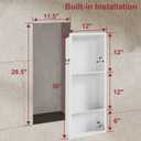 12 x 30 Shower Niche,White Stainless Steel Recessed Shelf Brushed