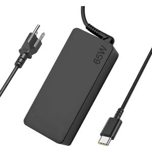 USB-C 65W 45W AC Replacement Charger Compatible with Lenovo ThinkPad T480 T490 T580 ADLX65YDC2A ADLX65YLC2D ADLX65YDC3A ADLX65YDC2D chromebook 2nd Gen S330 65W Laptop Power Supply Adapter Cord