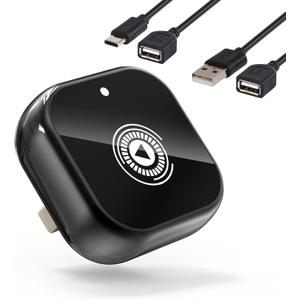 Wireless CarPlay Adapter for Cars with Built-in Wired Apple CarPlay Plug and Play, Mini-USB Design, Fast Stable Connection, for iPhone with USB/USB-C Port (2025 Upgraded)