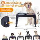 LALOBLUE Elevated Dog Bowls, Raised Dog Bowl with 2 Stainless Steel Dog Food Bowls, Dog Bowls Stand Adjusts to 5 Heights 2.95", 8.46", 9.65", 10.82", 12.01" for Small Medium Large Dogs Cats Pets,Black