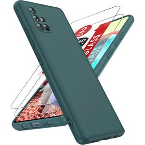 LeYi for Samsung-A71-5G-Phone Case: / Samsung A71 Case with 2Pcs Tempered Glass Screen Protector, Full-Body Shockproof Protective Case for Galaxy A 71, Green