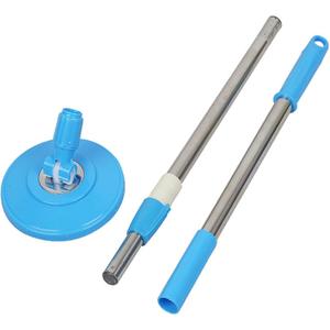 Spin Mop Replacement Handle for Floor Mop Stainless Steel Spin Mop Adjustable Handle and Head Replacement 360 Spinning Household Cleaning Accessories for Home,Office(Blue)