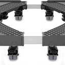 Upgrade Fridge Stand Mobile Base with 8 Locking Wheels and 4 Strong Feet 27.5-35.4 Adjustable Furniture Dolly for Washer Dryer Washing Machine Stand Pedestal, Refrigerator Stand (Black)