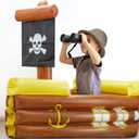 Cunhill Inflatable Pirate Ship Cooler Halloween Inflatable Cooler for Birthday Gasparilla Party Decorations Pool Party Supplies Food Tray Beverage Serving Containers Ice Holder