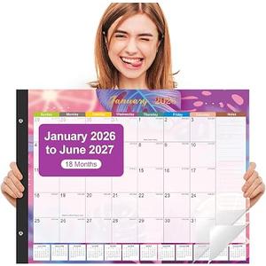 Gannyfer Desk Calendar 2026-2027 - 18 Month Large Desk Calendar 2026, Use January 2026 to Jun 2027, 22" x 17" Desktop Pad Calendar, Office Supplies Perfect for Planning and Organizing In Your Home, School or Office