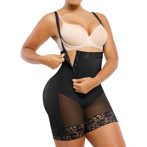 SHAPELLX Shapewear for Women Tummy Control High Waisted Body Shaper Side Zipper Bodysuit Postpartum Faja Black L