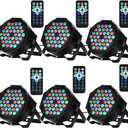Dj Lights, 6 Pack 36 LED Par Lights Stage Lights with Sound Activated Remote Control & DMX Control, Stage Lighting Uplights for Wedding Club Music Show Christmas Holiday Party Lighting