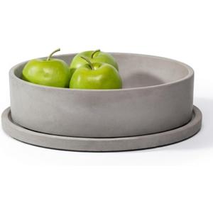 Simon Brothers Modern Concrete Decorative Bowl - Large Fruit Bowl for Kitchen Counter - Catchall Bowl for Entryway Table - Bowls for Home Decor