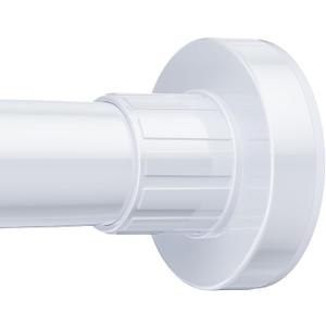 Ausemku Shower Curtain Rod 32-80 Inch Adjustable - 1 Inch Diameter Heavy Duty No drill Spring Tension Shower Rod, Non-Slip Rustproof Telescopic Rod for Bathroom, White