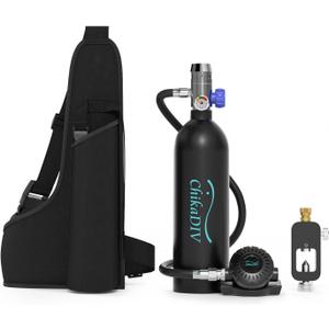 Mini Scuba Diving Tank Equipment, Mini Scuba Cylinder for 15-20 Mins Underwater, Inflatable Diving Cylinder, Portable Diving Gear for Underwater Diving, Breathing Training, Upgraded C400
