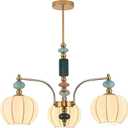 Modern Chandelier White Imitated Silk Shade Chandelier 3 Lights Pendant Lighting Fixture Hanging Pendant Light for Bedroom Dining Room Hallway