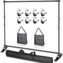 EMART 10 x 8ft (W x H) Adjustable Photo Backdrop Banner Stand with Telescopic Tubes, Suitable for Trade Shows, Professional Photography Booths, and Step and Repeat Background Displays (10x8ft)