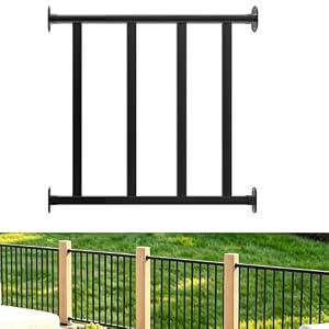 Metty Metal 2Ft W x 36in H Level Deck Railing Kit, Textured Black AAMA2604 Powder Coat, IBC Certified Guard Rail for Deck Porch Balcony Patio Outdoor