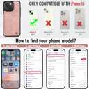 Vinich for iPhone 15 Wallet Case with Card Holder, RFID Blocking Credit Slots Kickstand Shockproof Phone Cover Fit for iPhone 15 6.1" Rose Pink