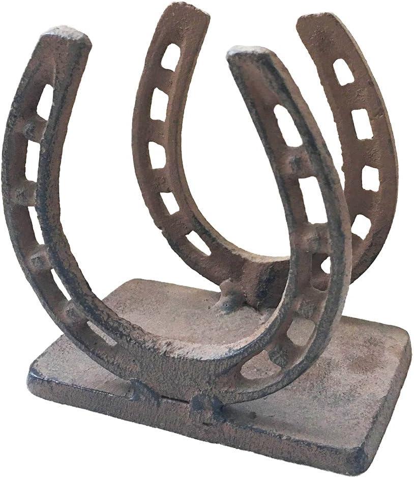Comfy Hour Praying Antique and Vintage Collection Cast Iron Solid Heavy Horseshoe Napkin Holder, Aged Old Fashioned