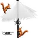Squirrel Baffle for Bird Feeder Pole, White Squirrel Guard Baffle with Steel Spring, Outside Pole Mount Bird House Guard for Outdoor Stand Mount and Hanging Stops Squirrels and Raccoons