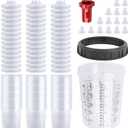 Disposable Paint Gun Cup, HVLP Paint Sprayer Gun Mixing Cups (27 Ounce Kit-45PCS Adapter)