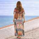 Miss Lavish London Short Caftan Beach Dress, Plus Size African Kaftan, Womens Resort Wear, Cruise, Caribbean Vacation Coverup