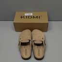 KIDMI Genuine Suede Clogs for Women Cork Footbed Sandals Leather Mules Potato Shoes with Arch Support Mocha 36 (Size 5.5)