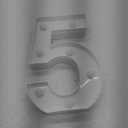 Restaurantware Illumify 7.1 x 1.2 x 8.7 Inch Light Up Number 1 Durable Marquee LED Light - Number 5 Touchproof White Plastic Party Light Keyhole Slot For Parties Weddings Or Special Events
