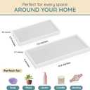 Silicone Countertop Tray  Small + Large Bathroom Vanity Organizer for Soap Dispenser, Lotion Bottles, Perfume, Candles, Keys  Shatterproof Sink Tray (Set - Small (7.8") + Large (11.8"), White)