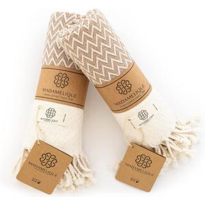 Madamelique Exclusive Hand Towels Set of 2-18 x 40 Inches - Decorative Bathroom Peshtemal Towel for Hand, Face, Hair, Yoga, Tea, Dishcloth, Kitchen and Bath - 100% Pure Cotton (Biscuit) Madamelique Exclusive Hand Towels Set of 2-18 x 40 Inches - Decorative Bathroom Peshtemal Towel for Hand, Face, Hair, Yoga, Tea, Dishcloth, Kitchen and Bath - 100% Pure Cotton (Biscuit)