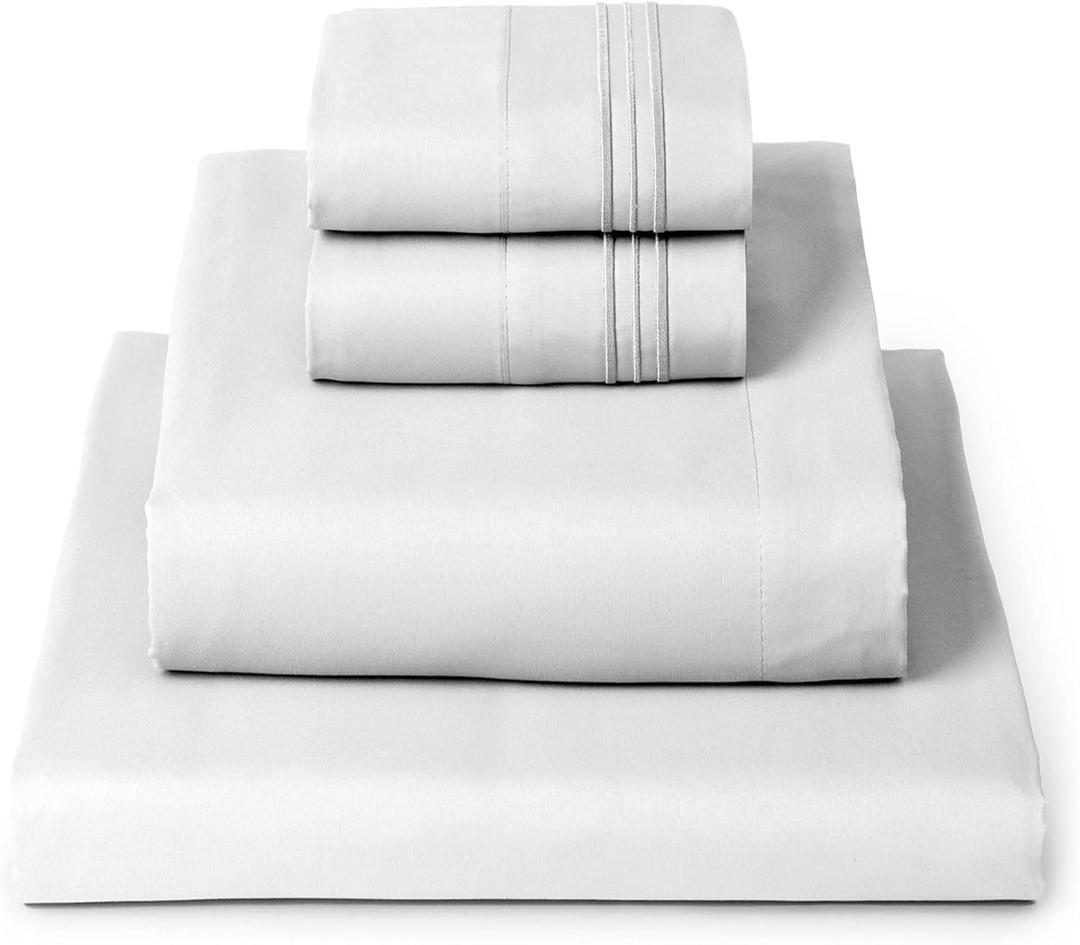 Mellanni Queen Sheets Set - 4 PC Iconic Collection Bedding - Hotel Luxury, Extra Soft, Cooling Bed Sheets - Wrinkle, Fade, Stain Resistant (Queen, Ivory)