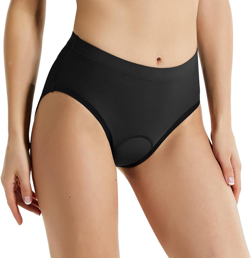 baleaf Women's Cycling Underwear Padded Bike Shorts Padding Spin Biker Briefs Biking Gear (Large, All Black)