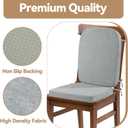 HOMBYS Kitchen Chair Back Cushion & Seat Cushion, Dining Room Chair Cushions,Seat Cushions for Kitchen Chairs,High Density Foam Seat Pad & Backrest,Chair Pads for Dinning Chair with Elastic Bands,grey, 17 x 19.7 x 1.5 inches