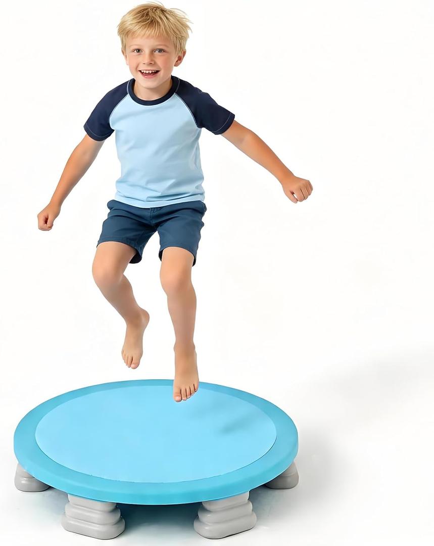 Bounce Board for Kids, 25" Springless Toddler Mini Trampoline Indoor & Outdoor, Safe EVA Foam Bouncy Board for Sensory Play, Balance & Motor Skills - No Assembly Required, Outdoor Play Equipment