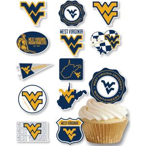 West Virginia University Cupcake Topper Party Supplies for WVU Football, Birthday, Graduation Party Decorations (24 Pieces) (West Virginia Mountaineers)