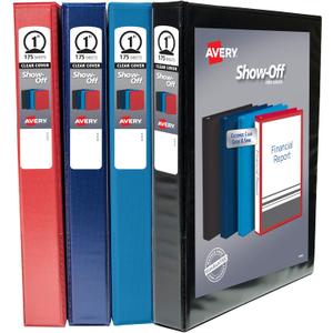 Avery Show Off View Binder Multipack, 1 Inch 3 Ring Binder, Assorted Colors, 4 Pack (12789)