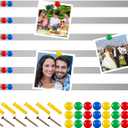 6 Pcs 48" x 2" Frameless Magnetic Bulletin Board Strip for Wall Stainless Iron Metal Bulletin Bar Board Memo Strip with 16 Magnets 4 Nails 4 Wall Anchors for School Office Home (Silver)