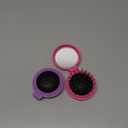 2pcs Folding Travel Mirror Hair Brushes Round Mirror Pocket Hair Brush Portable Mini Pop Up Hair Brushes for Women Girls Wet and Dry Hair (Rose Red, Purple)