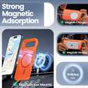 Yriklso 3 in 1 Strong Magnetic Case for iPhone Air,1X Screen Protector +1X Camera Lens, Protective Shockproof Cover,Phone Case for iPhone Air 6.5" Matte Orange