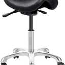 Ergonomic Adjustable Rolling Saddle Stool Chair with Wheels,Hydraulic Heavy-Duty Saddle Stool Rolling Chair for Clinic Dentist Spa Massage Salons Studio (15.75 inches)