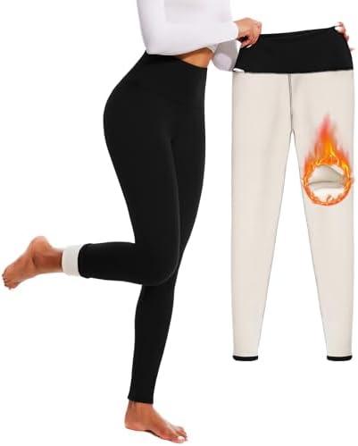 FULLSOFT Thick Fleece Lined Leggings for Women – High Waisted Winter Thermal Warm Yoga Pants Workout Tummy Control Leggings, XL