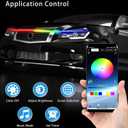 Car LED Hood Light Strip, 70 Inch 12V RGB APP Control Flexible Waterproof Daytime Running Lights with Turn Signal, Universal Bonnet Gap Glow Decoration Accessories for Cars, SUVs, Trucks