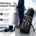 Premium Golf Travel Bag for Airlines with 4-Wheel Hands-Free Rolling & 2-Wheel Pull Mode, Enhanced Head Protection, Reinforced Hard Base, 52 x 13.8 x 13.8 inches