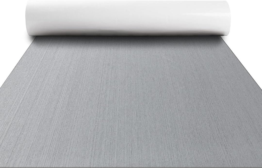 FOCEAN Boat Flooring EVA Foam Boat Decking Marine Flooring Brushed Texture Marine Mats for Boats Yacht Kayak RV 94.5" x47.2"/ 23.6"/15.7" (Grey+Black Back)