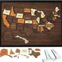 Wooden USA Travel Map Puzzle United States Journey Tracker Maps Pin Board for Us Traveling