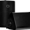 Herdio 5.25 Inches Passive Outdoor Speakers Wired Waterproof, 300 Watts Wall Mount Speakers All Weather for Patio Indoor Deck Countryard (1 Pair, Black)